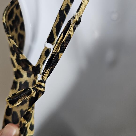 Vintage Victoria's Secret Dress Womens XL Leopard Animal Print Maxi Slip Gown - Picture 2 of 9